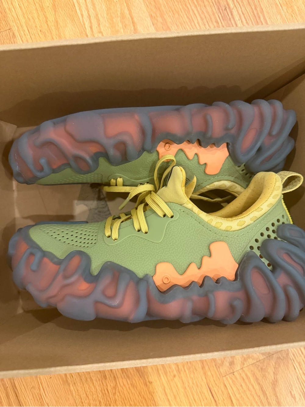 Unisex Lightweight Athletic Sneakers in Mint Green and Coral
